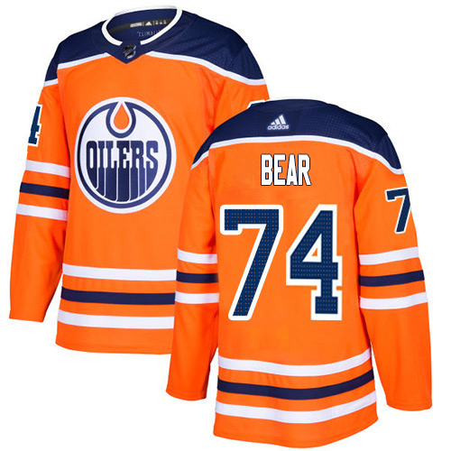 Adidas Edmonton Oilers #74 Ethan Bear Orange Home Authentic Stitched Youth NHL Jersey